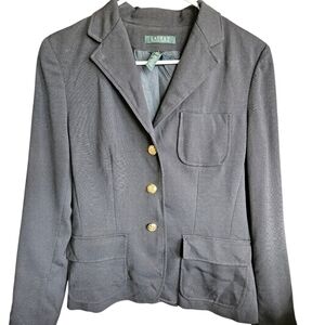 Lauren Ralph Lauren Women’s Blazer Black  Gold Crest Buttons Size 6